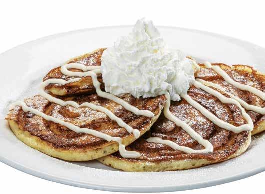 Accompanied by whipped butter and warm pancake syrup. Famous Buttermilk Pancakes Made with our original recipe. 10.