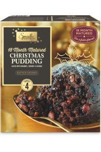 6. Specially Selected 18 Month Matured Christmas Pudding 454g VINE FRUITS (26%) (Sultanas, Raisins, Currants), Demerara Sugar, Cider, Wheat Flour (Wheat Flour, Calcium Carbonate, Iron, Niacin,