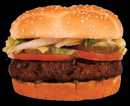 BEEF BURGERS Made from ground chuck steak, our big 6 oz. Beef burgers are garnished with lettuce, tomato, onions, relish and pickles.