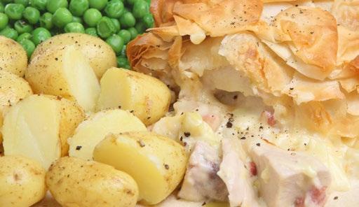 SLOW COOKER SUMMER GUIDE CHICKEN AND MUSHROOM PIE 1 x tbsp olive oil 1 x onion, chopped 250g chestnut mushrooms, sliced 3 x chicken breasts, in chunks 150g frozen peas 2 x stalks of celery, large