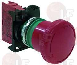 PL100/54 PL200/54 PL400/54 9014065 RED PUSH-BUTTON W ITH BLOCK 1 normally closed contact mounting hole ø 22