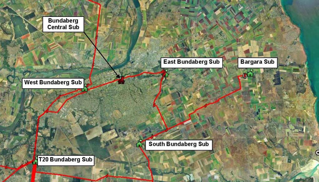 4. EXISTING SUPPLY SYSTEM TO THE BUNDABERG AREA 4.1. Geographic Region The geographic region covered by this Final Report is broadly described as the Bundaberg area as shown on the map below. 4.2.