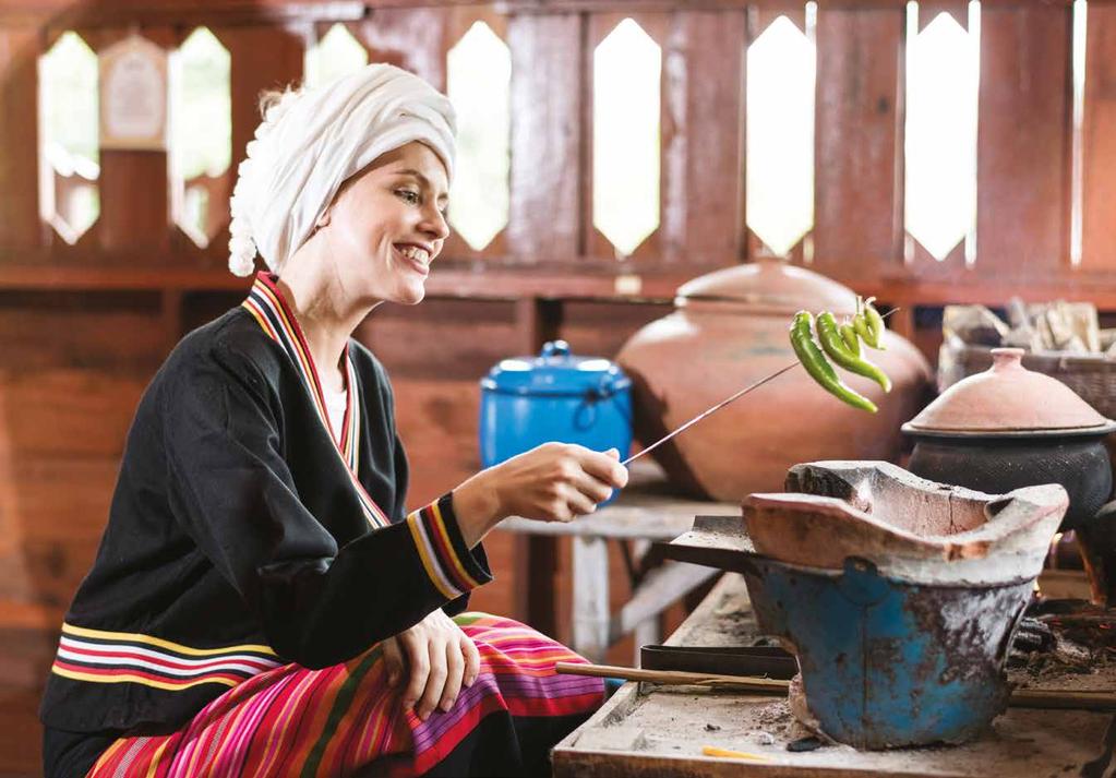 Baan Luangnuea, Tai Lue Village LEARN THE EXTRAORDINARY TASTE OF THE 700-YEAR-OLD TAI LUE CULTURE 128 Take a journey up high to the region s mountainous Doi Saket district, where you ll get to meet