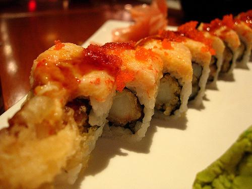 House Design Special Roll Rose Garden Roll spicy tuna,crunch, inside, and