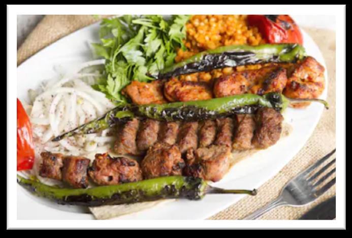 Please allow 20 minutes 60 MIXED GRILL (FOR 2 PEOPLE) A selection of grilled chicken and lamb shish, Adana kebab and lamb
