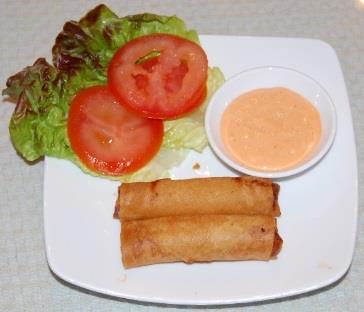 Appetizers - Khai V Fried Rolls - Cha Gio, served with a choice of seasoned fish