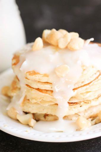 DAY 4 SMALLER FAMILY- MACADAMIA NUT PANCAKES M A I N D I S H Serves: 4 Prep Time: 10 Minutes Cook Time: 25 Minutes 1 cup all-purpose flour 2 Tablespoons sugar 2 teaspoons baking powder 1/2 teaspoon