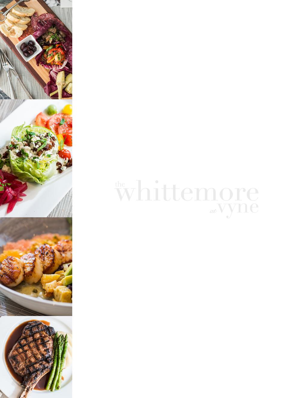 The Whittemore at Vyne Hors d oeuvres Options Stationary Hors d oeuvres (Amount Customizable) Crudités Display artful arrangement of fresh vegetables served with choice of hummus, ranch, or spinach