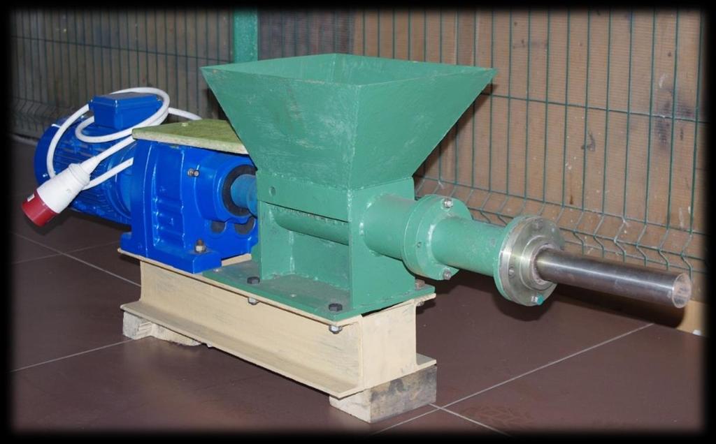 Extruder is reversing screw press used to form fine-dispersed, prepared material after batch dosing into construction