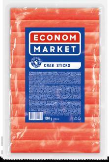 SURIMI 33.1. Crab sticks «Econom Market», frozen 100 13 352 481018002749 33.2. Crab sticks «Econom Market», frozen 30 108 481018003029 33.3. Crab sticks «Econom Market», frozen 240 7 352 48101800242 SURIMI 33.
