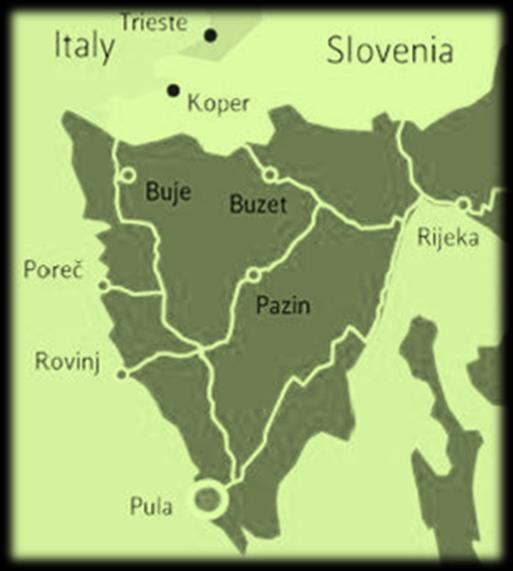 The peninsula is located at the head of the Adriatic between the Gulf of Trieste (Italy) and the Kvarner Gulf (Croatia).