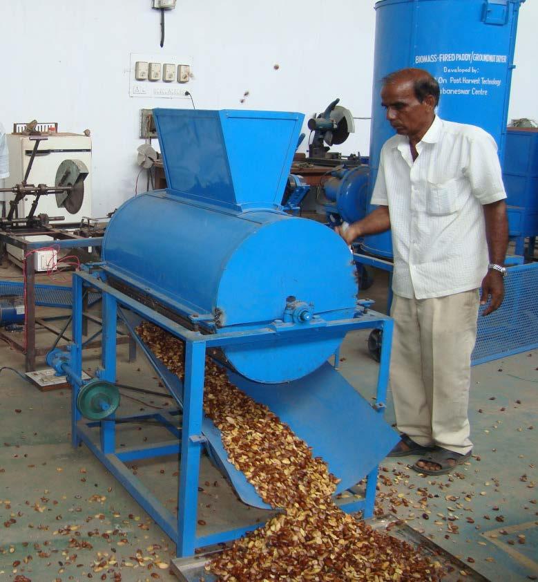 OUAT Mahua seed decorticator (power operated) Function: Decortication of mahua seed period to milling Capacity : 100 kg/h Cost: Rs. 25,000 with 1 hp motor (approx.) Cost of operation: Rs. 22.