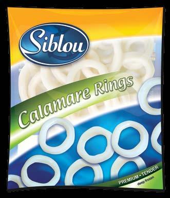 CALAMARE RINGS Processed from the finest freshly caught skinless whole cleaned squids.