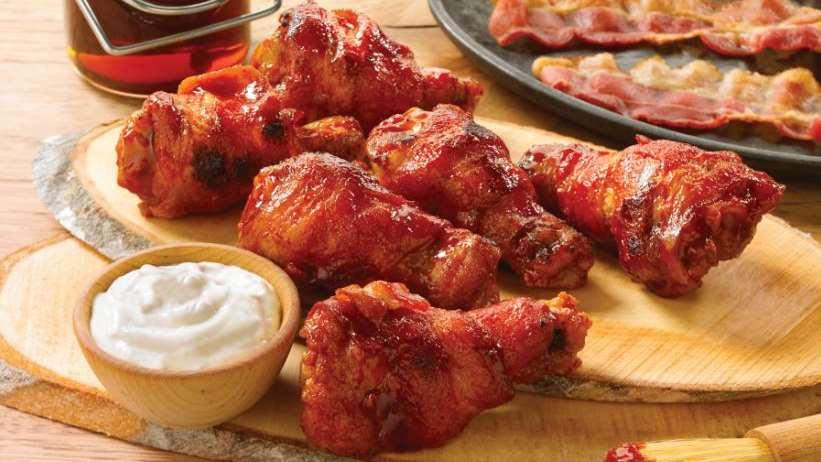 BACON WRAPPED WINGS Featuring our naked