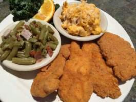 Served All Day Comfort Classics All of our comfort classic are served with two of our signature sides: Mac N Cheese Country Green Beans Hot Cinnamon Apples Hush Puppies Steamed Garlic Broccoli Fresh