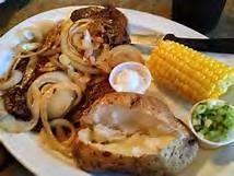 Moose Legion Steak Roast 12oz. Strip Steak Mushrooms & Sauteed Onions Baked Potato, Vegetable, Salad, Bread & Butter ONLY $10.