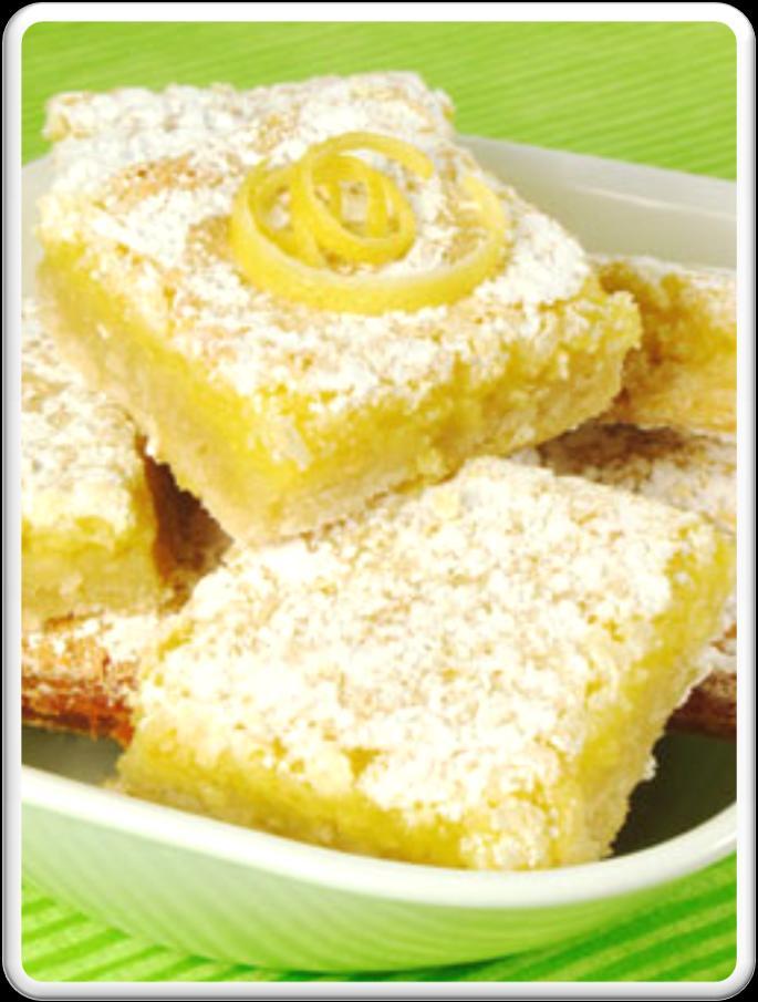 The mouth-watering aroma of the famous lemon square dessert we all love so much.