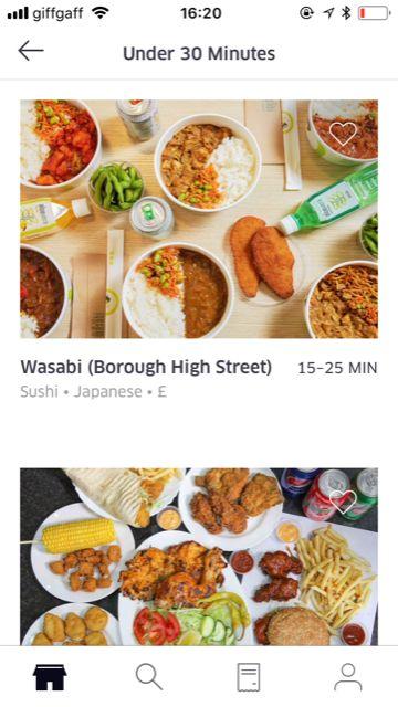 local area via online delivery apps such as UberEats.