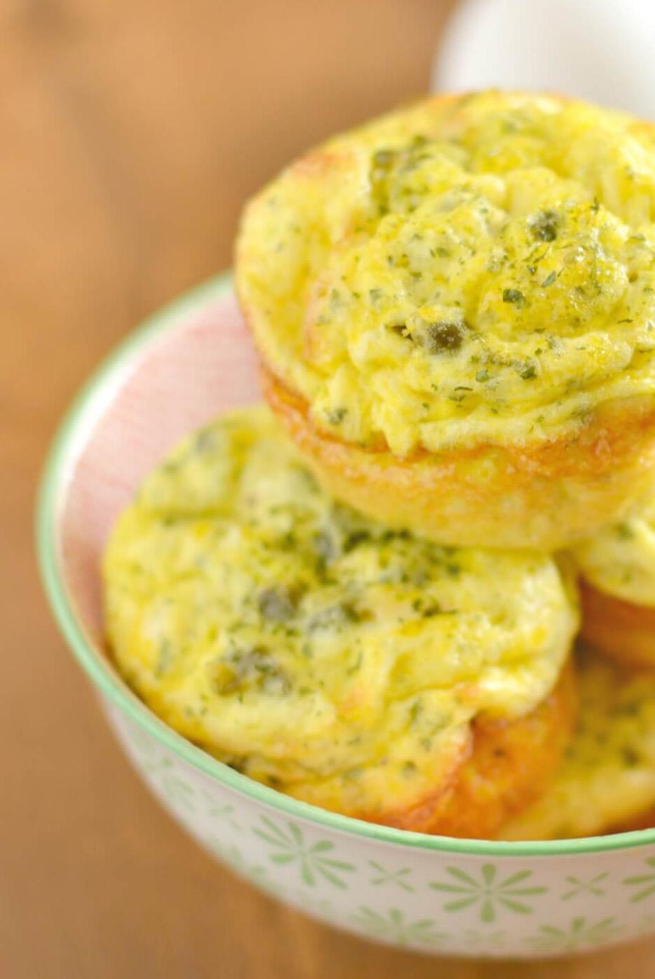 LOX AND CAPER Egg Muffins Prep Time: 5 minutes Cook Time: 25 minutes Serves: 6 2 large eggs 4 large egg whites 1/3 cup unsweetened coconut milk 2 T capers ¼ cup lox, sliced into quarter-inch pieces ½