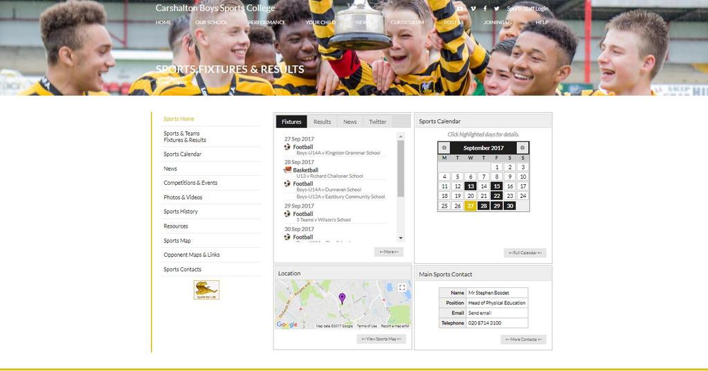 Sports Website We have launched our Sports Website, which you can see via the address below. Our Sports Website: www.carshaltonboyssports.