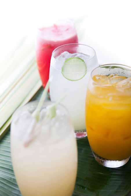 BEVERAGES Soft Drinks: Coke $ 3 Sprite Root Beer Fruit Juice: Lime $ 4 Mango Orange Pink Guava Fruit Punch Thai Coconut $ 5 Chilled Bottle Drinks: Thai Soy Milk $