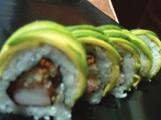 95 Eel, crab, cucumber, and avocado on top with