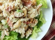 Quinoa & Hazelnut Chicken Salad Serves 4 Ingredients Method 1 cup quinoa, rinsed 1 1/2 cups water 1/4 tsp salt 2 cups cubed cooked chicken (such as from a rotisserie chicken) 1 cup roasted, unsalted