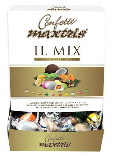 BOCCA DI LUPO Counter Displays Dragèes Mix (1500 g) Toasted almond in white chocolate in mix flavors: (cherry, orange, lemon, coconut,