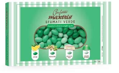 SFUMATI 1Kg pack Maxtris Sfumati Verde Toasted almond in white chocolate in mix flavours: lemon, pistachio, ricotta chees and pear, Sicilian cassata, covered by a thin layer of sugar, in different