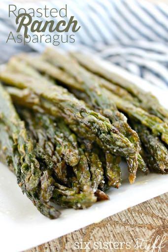 SMALLER FAMILY- EASY ROASTED RANCH ASPARAGUS S I D E D I S H Serves: 3-4 Prep Time: 10 Minutes Cook Time: 10 Minutes 1/2 Tablespoon olive oil 1/2 Tablespoon Hidden Valley Ranch dry dressing mix 1
