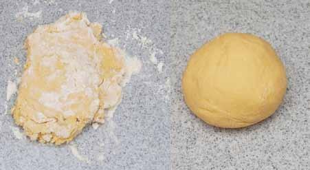 The best way to knead it is to use the heal of your hand to smear the dough into the counter, gathering it into a ball and smearing again. Continue until the dough is smooth.