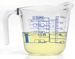 Measuring for Recipes: Liquid Ingredients Set a liquid measuring cup on a flat surface.