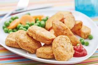 65 Country Range Battered Chicken Breast Nuggets Fully cooked, chopped and shaped chicken breast meat in