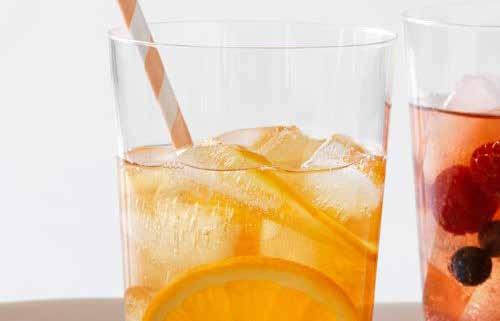 Add Malibu rum, Absolut Vodka and ice tea. Shake and strain into a highball glass filled with ice cubes. Stir. Top up with soda water.
