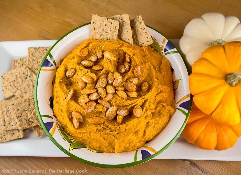 Pumpkin Hummus "This stuff is soooooo good! You can either make it from scratch as I have it here, or you can simply add the pumpkin and spices to a pre-made 32 fl. oz container of hummus.