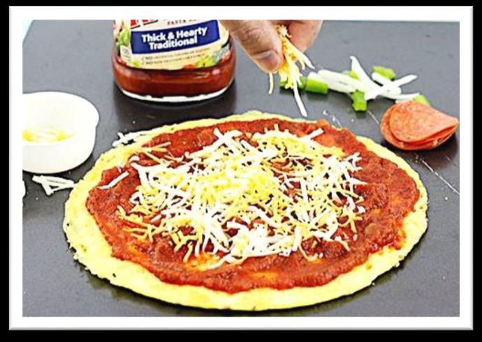 Prep Time: 5 minutes Servings per recipe: 6 (1 pizza serves 2 people) Serving size: ½ pizza **Make twice OR have two frying pans going at once.