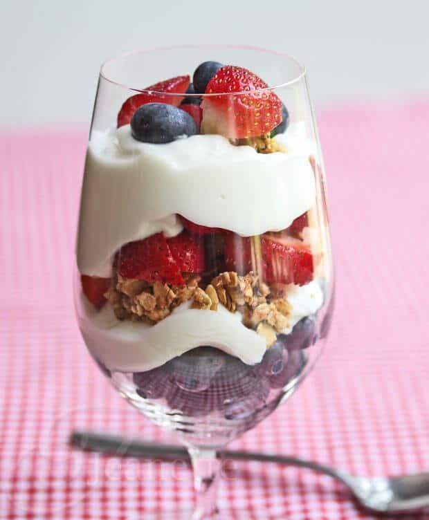 Yogurt Berry Parfait Prep time: 5 minutes Serving size: 1 cup (½ cup yogurt, ½ cup berries, 1 tbsp.