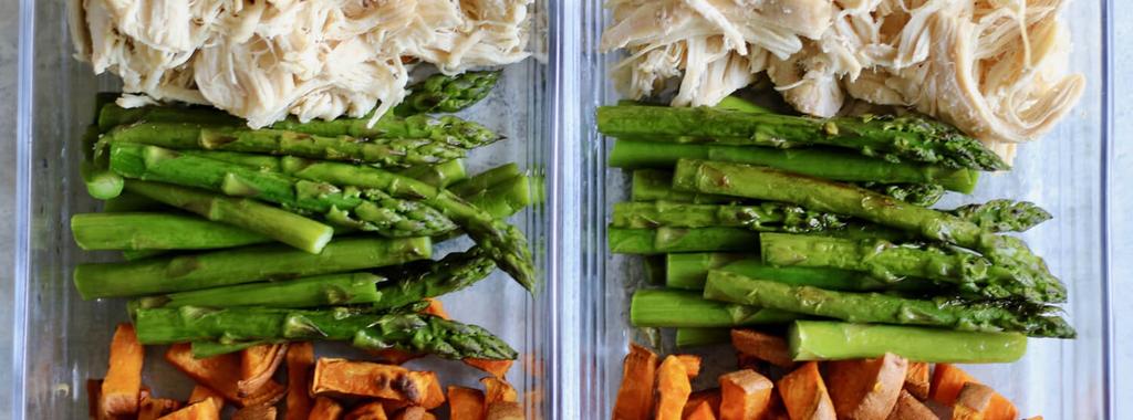 Chicken, Asparagus & Sweet Potato 4 ingredients 30 minutes 4 servings 1. Preheat the oven to 425 degrees F and line a baking sheet with parchment paper. 2.