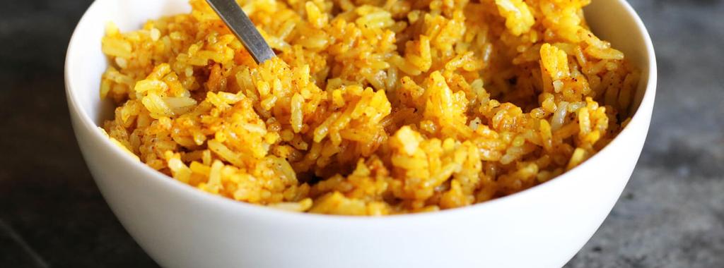 Turmeric Chili Rice 5 ingredients 15 minutes 4 servings 1. Cook the rice according to the directions on the package. 2.
