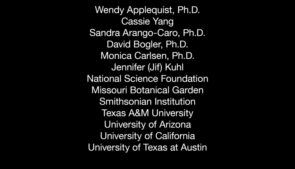 Acknowledgements Wendy Applequist, Ph.D.