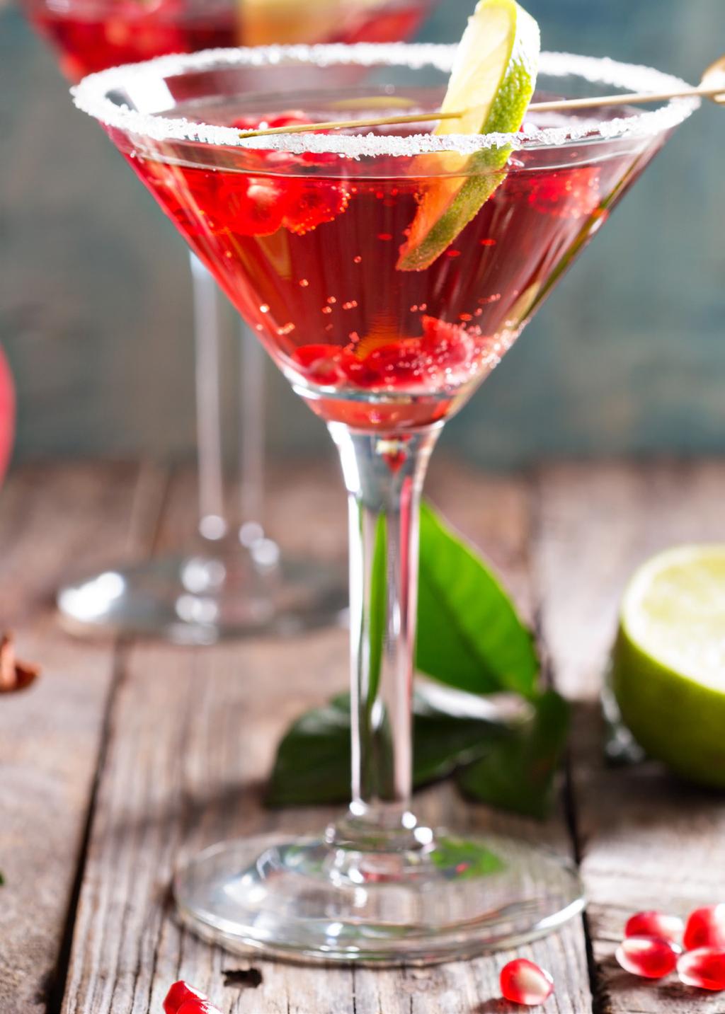 Pomegranite Mojito Mocktail Non-alcoholic cocktails can still be packed with plenty of cheer! This spin on the mint-and-lime classic contains delicious pomegranate seeds and juice.