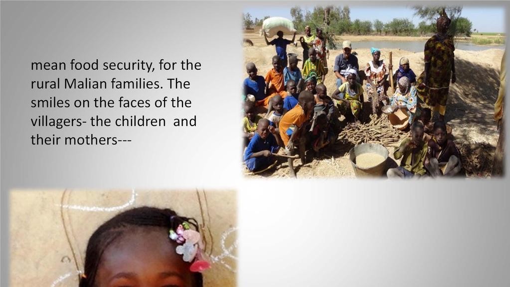 mean food security, for the rural Malian families.