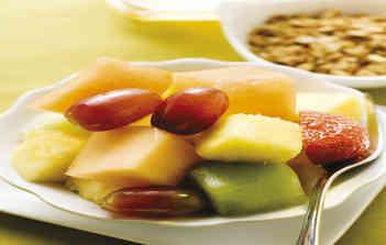 95 Complete Breakfast Table Variety of juices Nutri-grain bars Fruit yogurt Cold cereals Fresh fruits Sliced toast Freshly