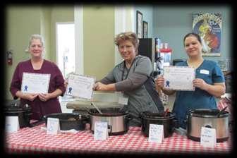 Special Chili Lunch was prepared by our staff (left to right Maxine, Roni and Theresa.