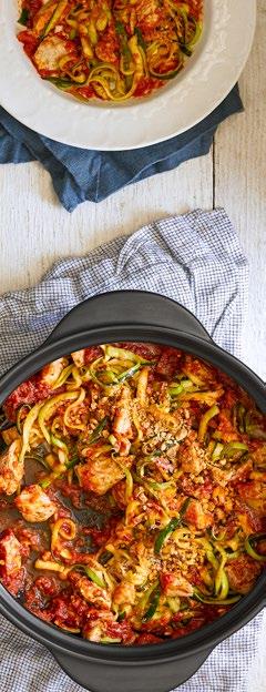 One-Pot Chicken Parmesan & Zucchini Noodles Go-To Tools Everyday Pan Think takeout is the only option? This dish only has 5 ingredients and is ready in 20 minutes!