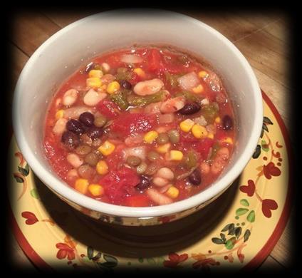 Bean Chili Serves 15-18 White or Yellow Onion / [1] Diced Red Pepper / [1] Fresh, diced Garlic / [4 cloves] Jalapeno / [1] Diced, with seeds Canned Tomato / [2 15-oz cans] Diced Tomato Paste / [3