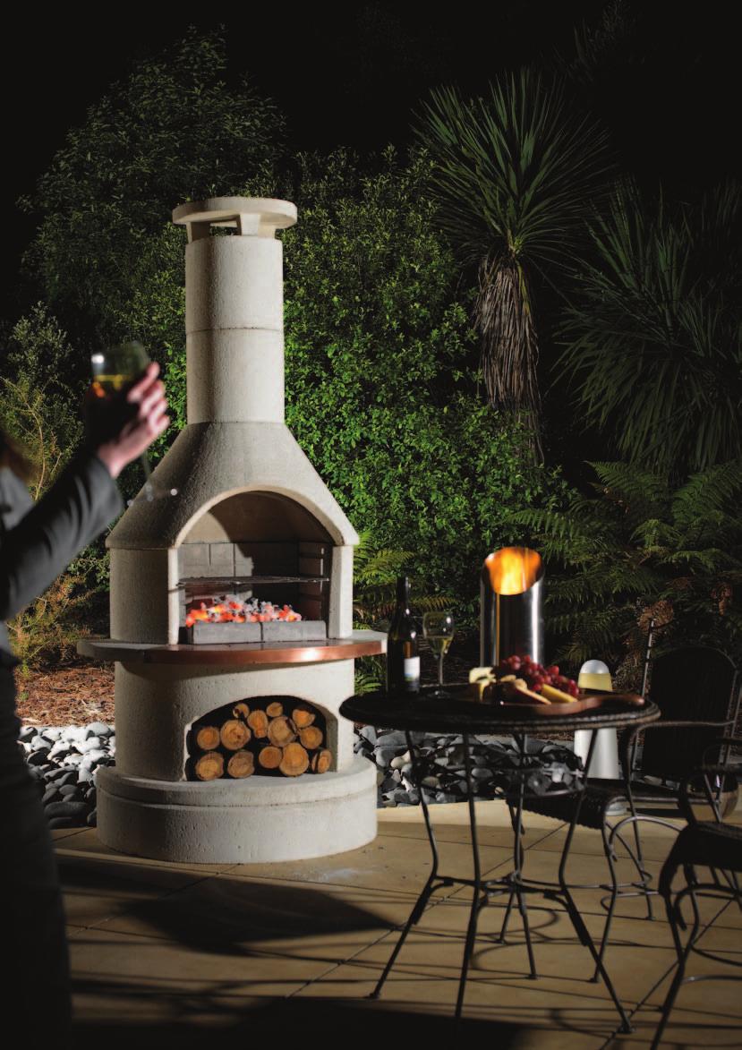 ST MORITZ Standard kit includes: Chrome Grill Rack / Adhesive A mixture of style and value. Elegance and function are united in this garden barbeque fireplace.