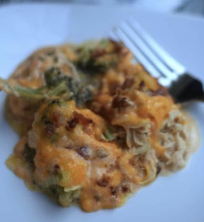 Keto Cheesy Ranch Chicken & Broccoli Yields: 8 Servings Macros: Fat 15g, Net Carbs 2, Protein 24g 2 cups cooked chicken breast 3 small breasts (Optional Rotisserie Chicken) 2 tablespoon of butter 1