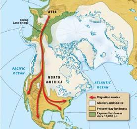 Archaeologists (scientists who discover and explain the evidence of human habitation found buried in the ground) believe that the first inhabitants of this area came from Asia during the last great