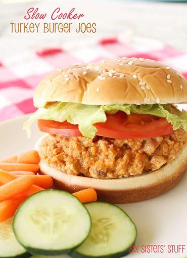 DAY 2 SMALLER FAMILY- SLOW COOKER TURKEY BURGER JOES M A I N D I S H Serves: 3-4 Prep Time: 15 Minutes Cook Time: 2 Hours 1/2 pound ground turkey 1/8 onion (chopped) 1/2 Tablespoon prepared mustard